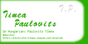 timea paulovits business card