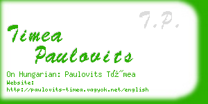 timea paulovits business card